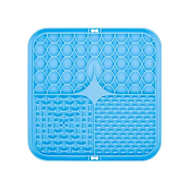 Tapis de Léchage pour Chien et Chat avec ventouses fixe sur une paroi de douche par Famille Active
