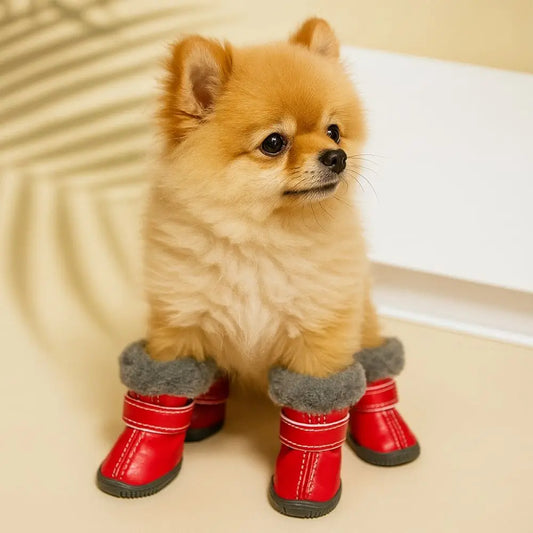 Bottes d hiver pour chien impermeables et antiderapantes dans la neige par Famille Active