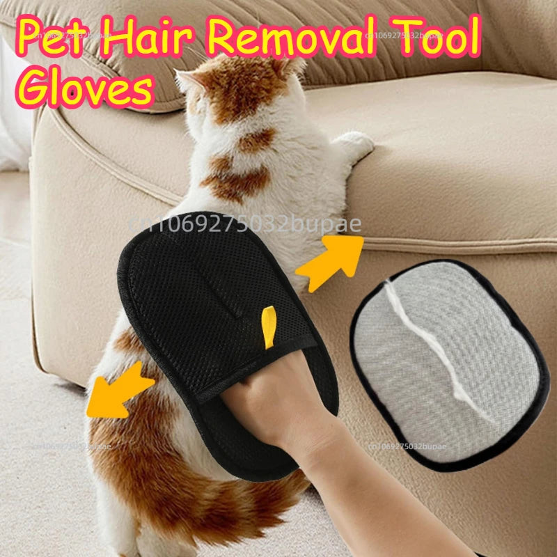 Gant anti poils pour chat et chien nettoyant les poils d un canapé en tissu par Famille Active