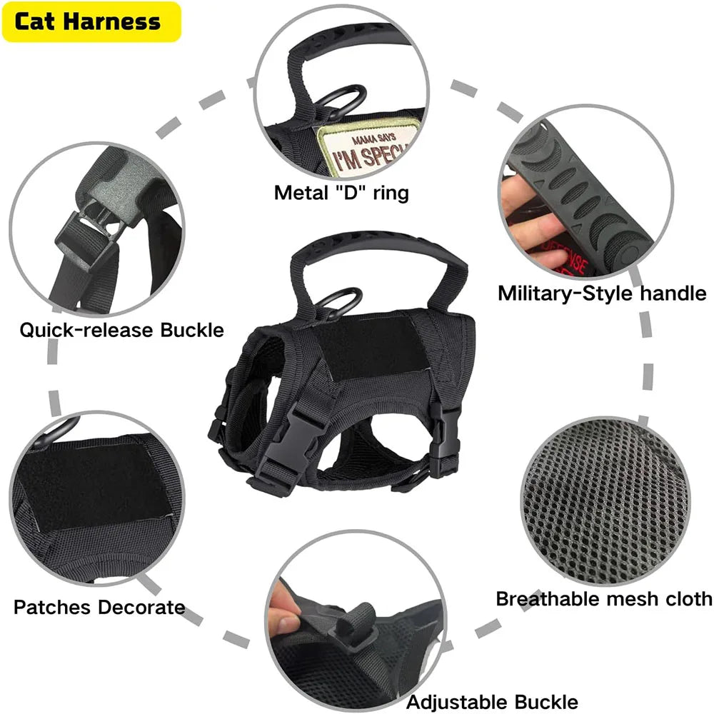 Harnais tactique pour chien robuste en nylon avec poignee superieure par Famille Active