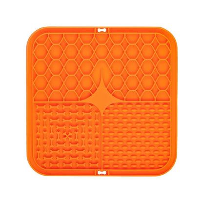 Tapis de Léchage pour Chien et Chat avec ventouses fixe sur une paroi de douche par Famille Active