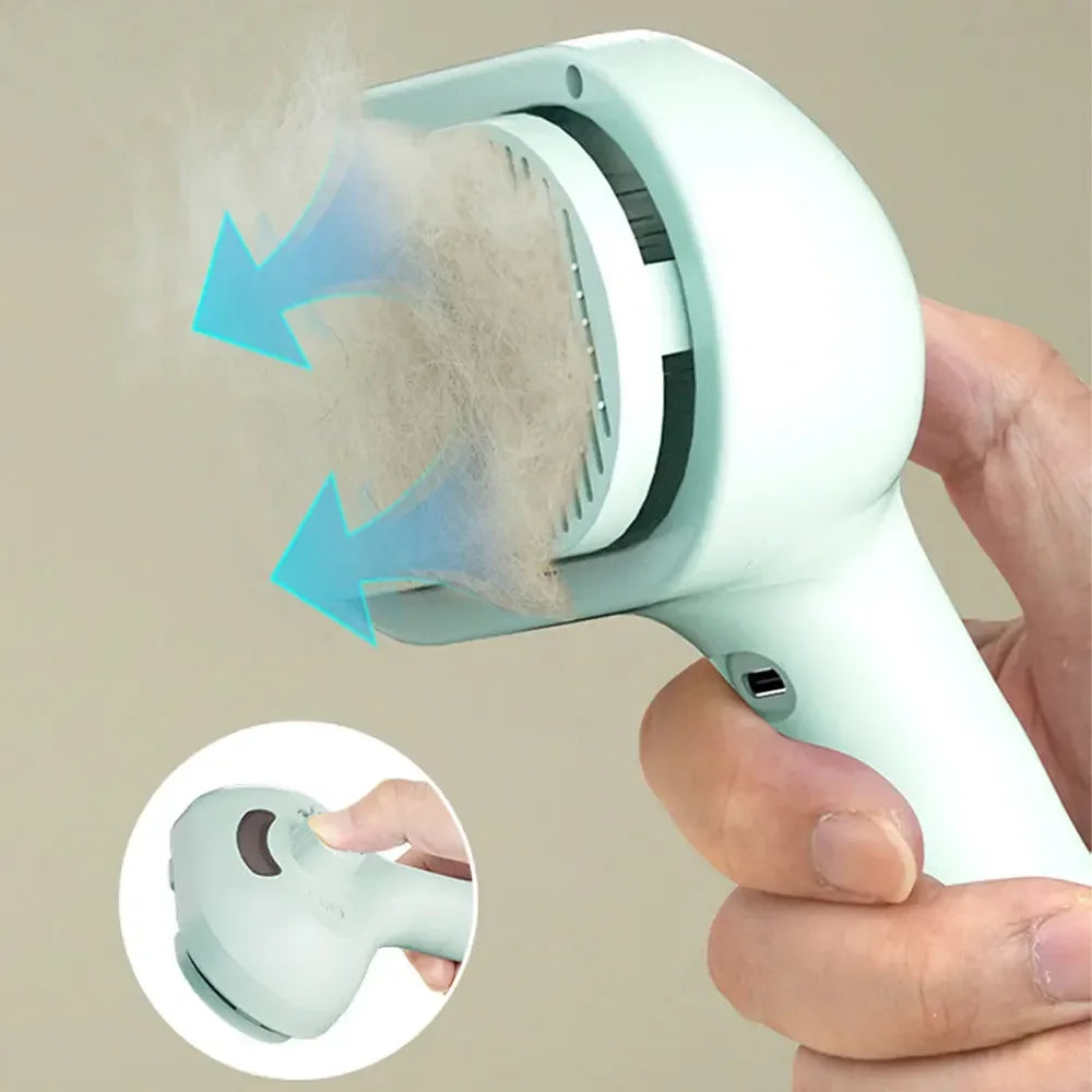 Brosse vapeur pour chat et chien libérant une brume douce pour le toilettage par Famille Active