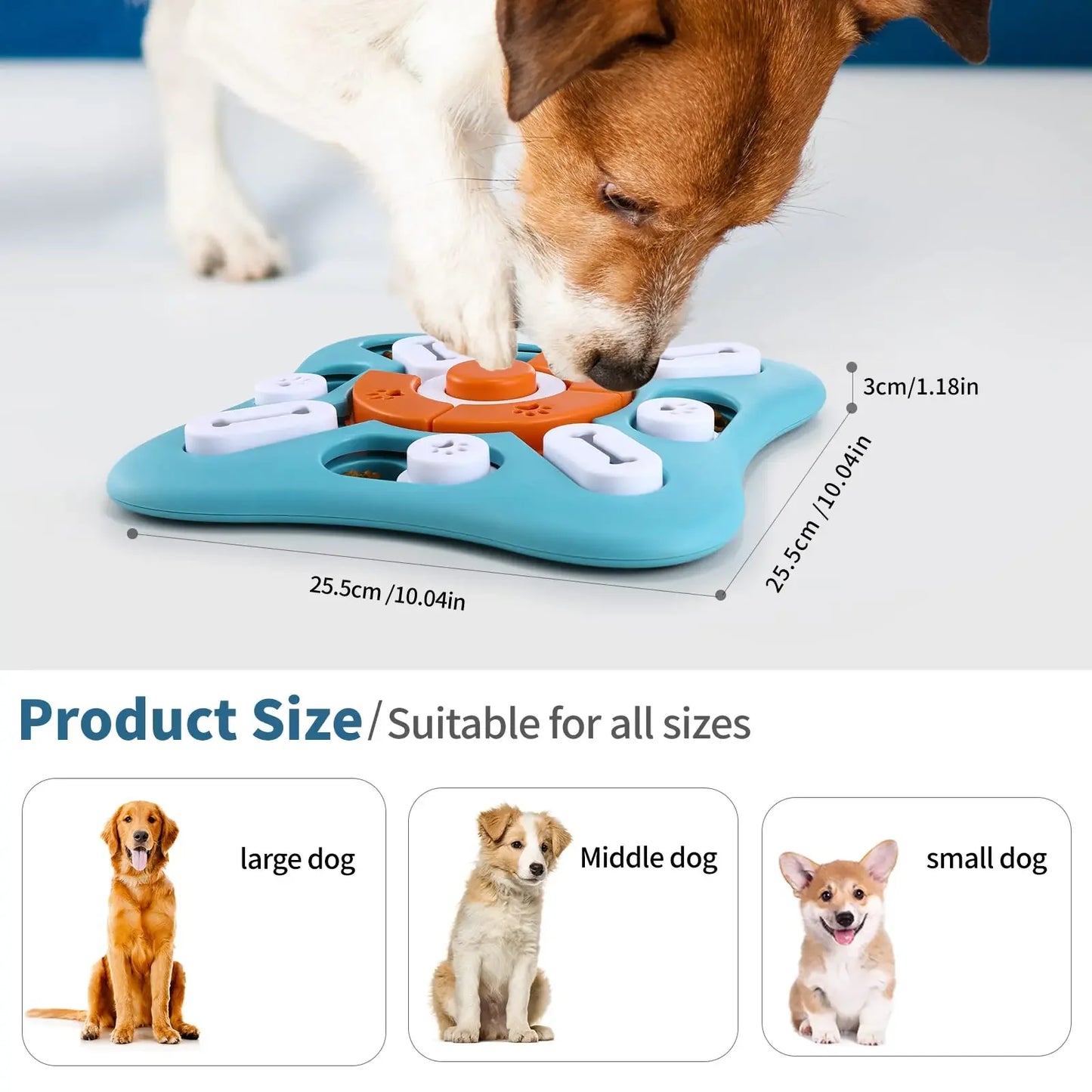 Jouet puzzle pour chien interactif avec compartiments coulissants pour croquettes par Famille Active