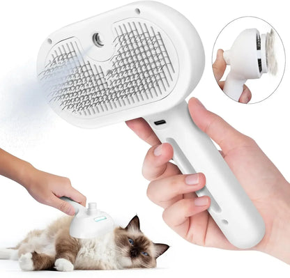 Brosse vapeur pour chat et chien libérant une brume douce pour le toilettage par Famille Active