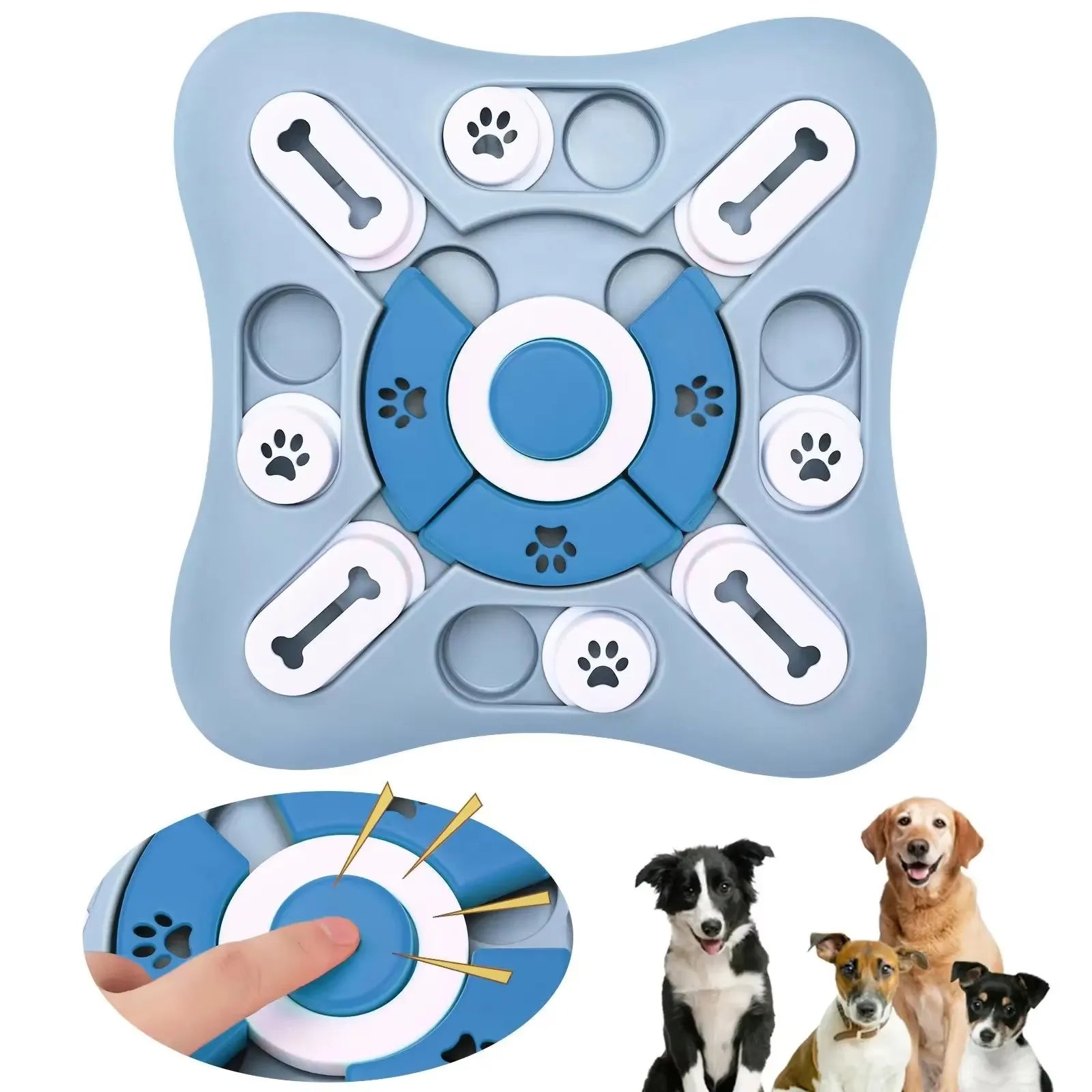 Jouet puzzle pour chien interactif avec compartiments coulissants pour croquettes par Famille Active