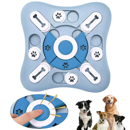 Jouet puzzle pour chien interactif avec compartiments coulissants pour croquettes par Famille Active